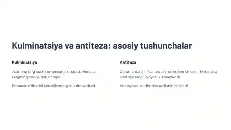 Kulminatsiya va antiteza 2