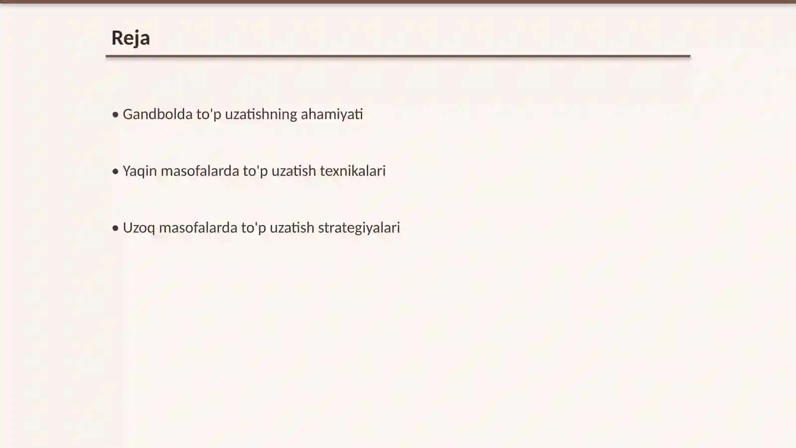 Gandbolda to'pni bir biriga uzatish mahoratini oshirish 2