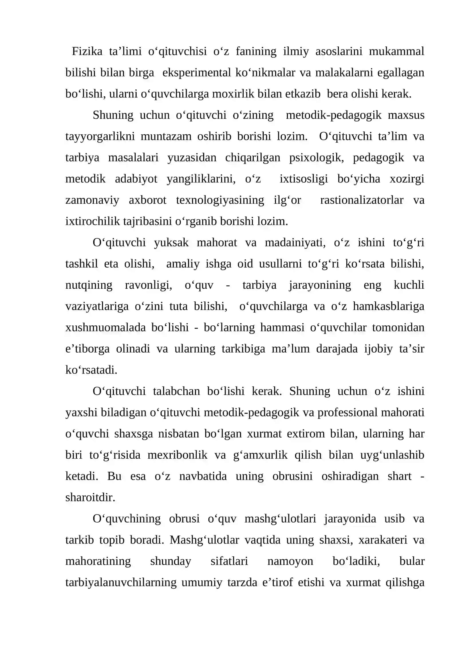 Darsni rejallashtirish va o‘qituvchining unga tayyorgarlighi 2