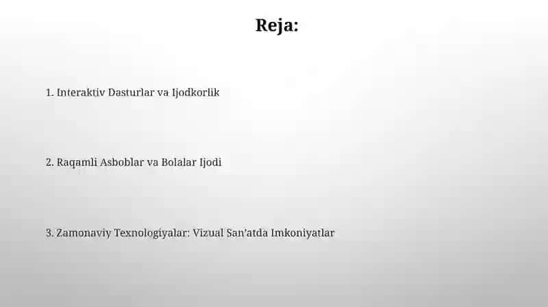 Zamonaviy Texnologiyalar: Vizual San’atda Imkoniyatlar 2