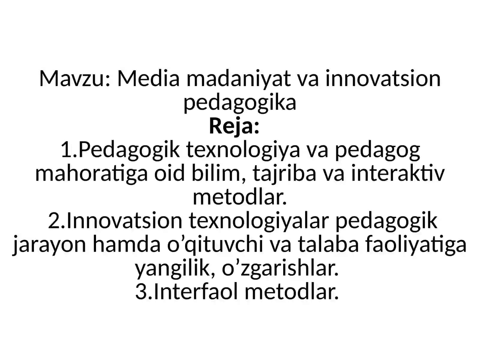 Mediasavodxonlik va axborot madaniyati fanidan mustaqil ish 2