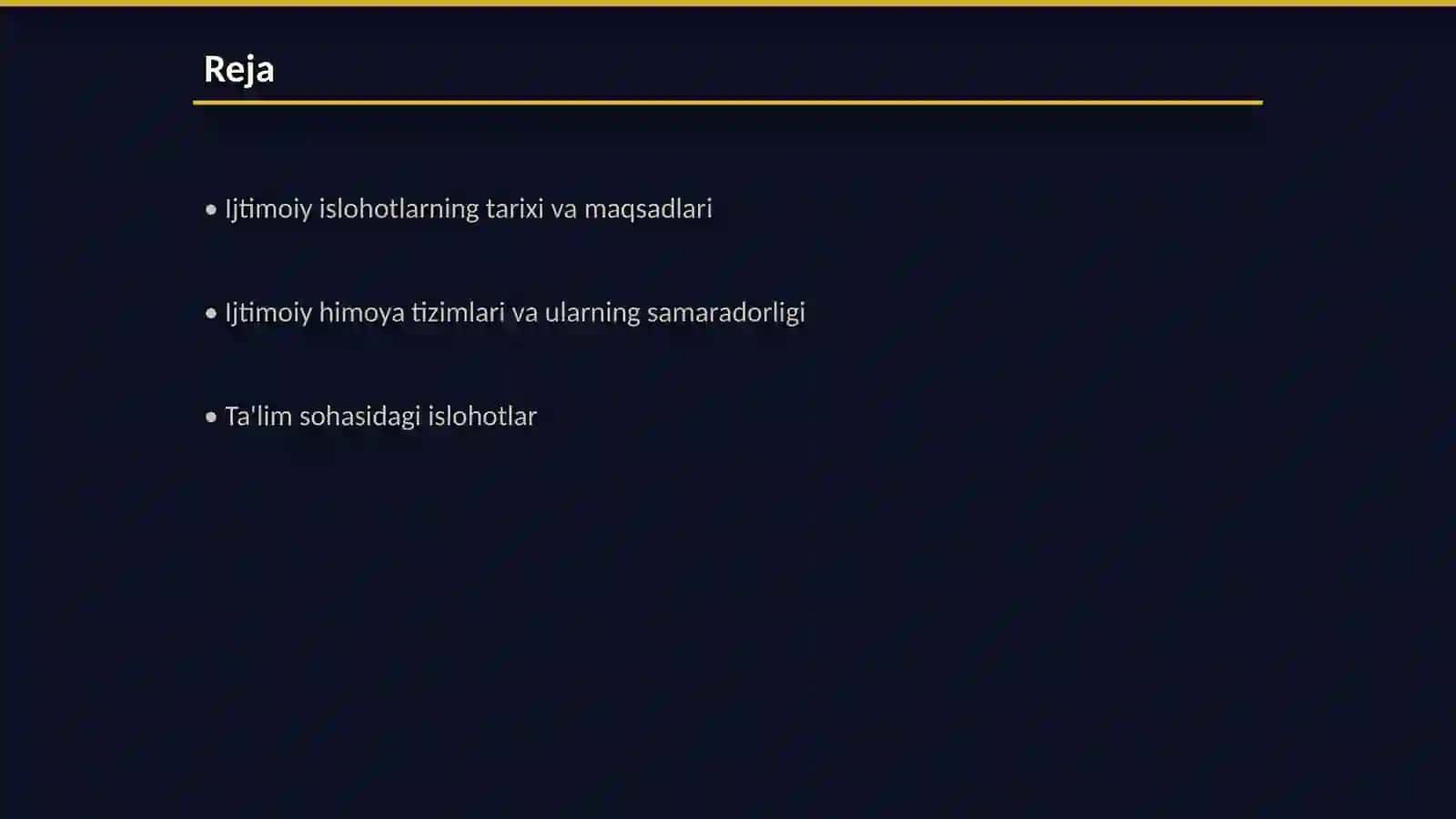 Ijtimoiy Islohotlar Tarixi 2