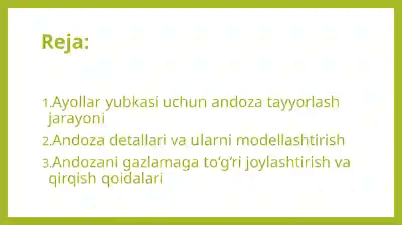 Ayollar yubkasi uchun andoza tayyorlash, andozani gazlamaga joylashtirish 2