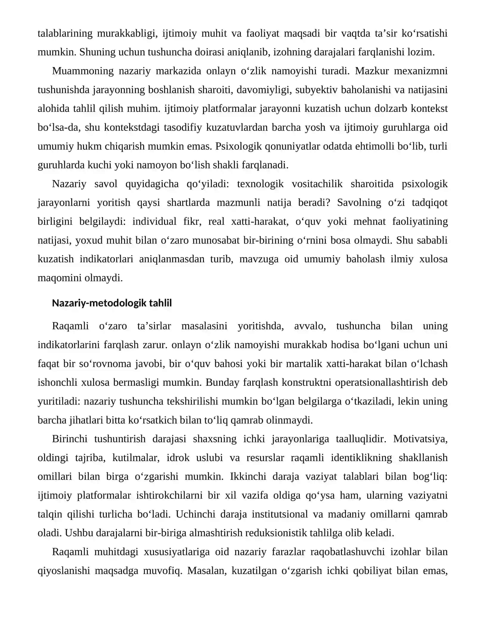 RAQAMLI IDENTIKLIKNING SHAKLLANISH OMILLARI — RAQAMLI MUHITDAGI XUSUSIYATLARI 2