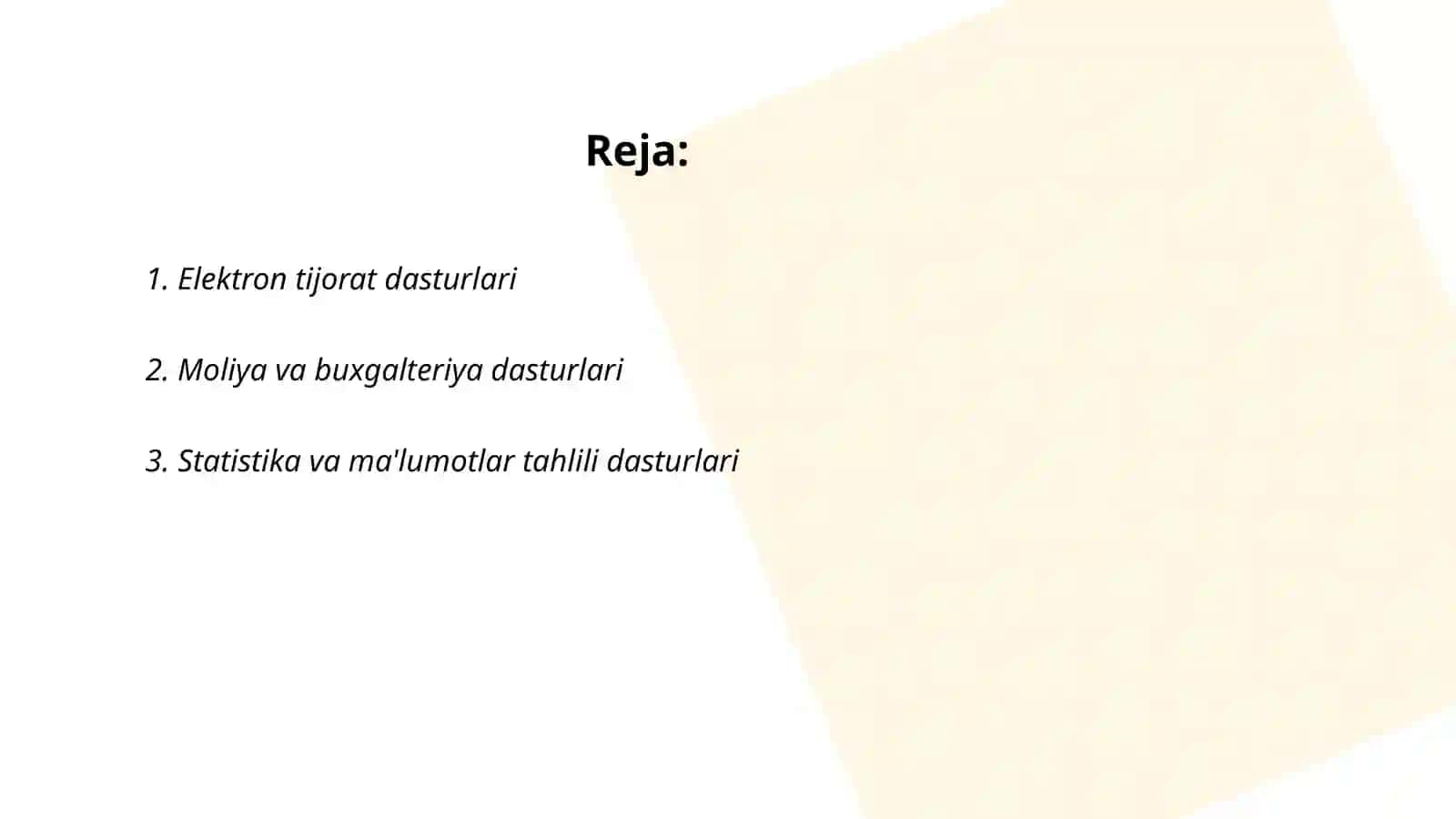 Iqtisodiyotda foydalaniladigan dasturiy maxsulotlar 2