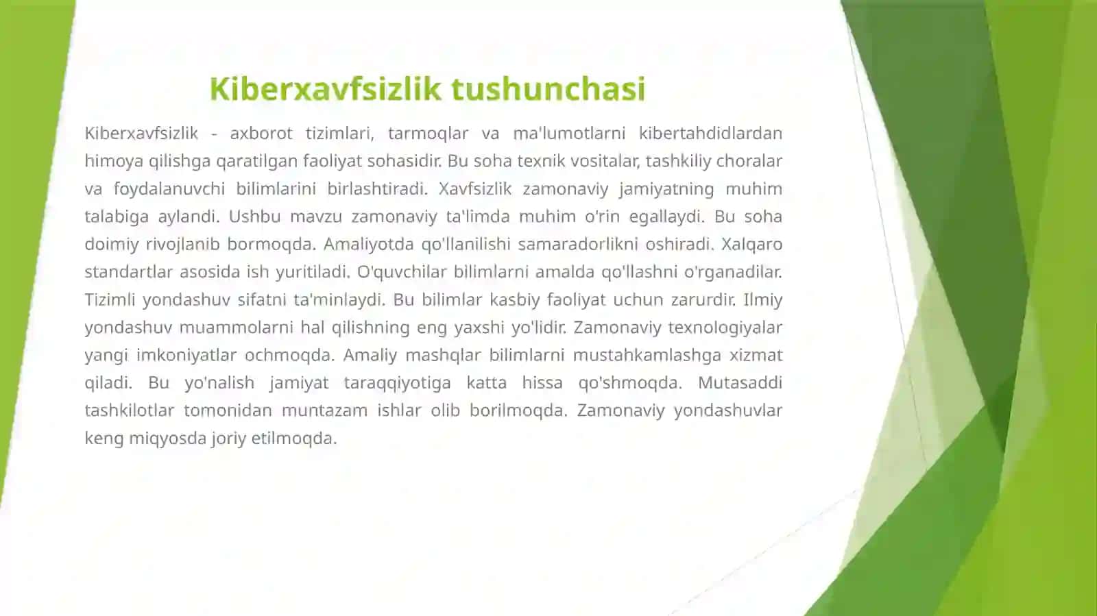 KIBERXAVFSIZLIK VA SHAXSIY MA'LUMOTLARNI HIMOYA QILISH 2