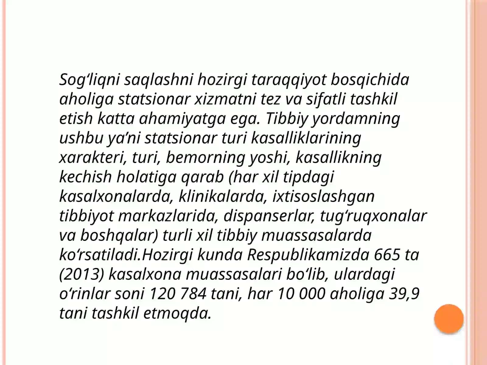 Aholiga davolash - profilaktika yordamini tashkil etish 2