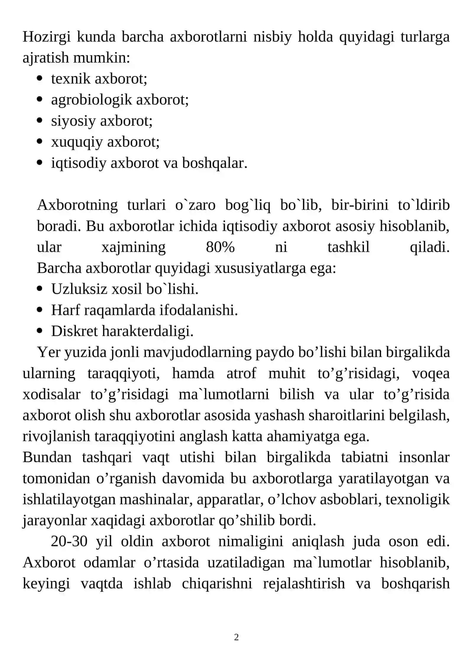 Axborot Tushunchasi va Uning Xususiyatlari 2