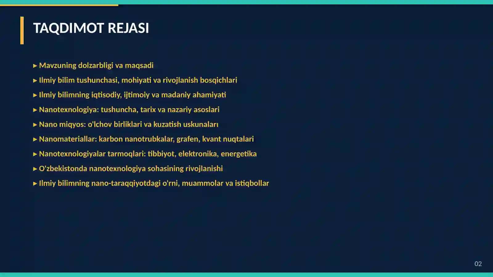 Nanotexnologiyalardagi O'rni 2