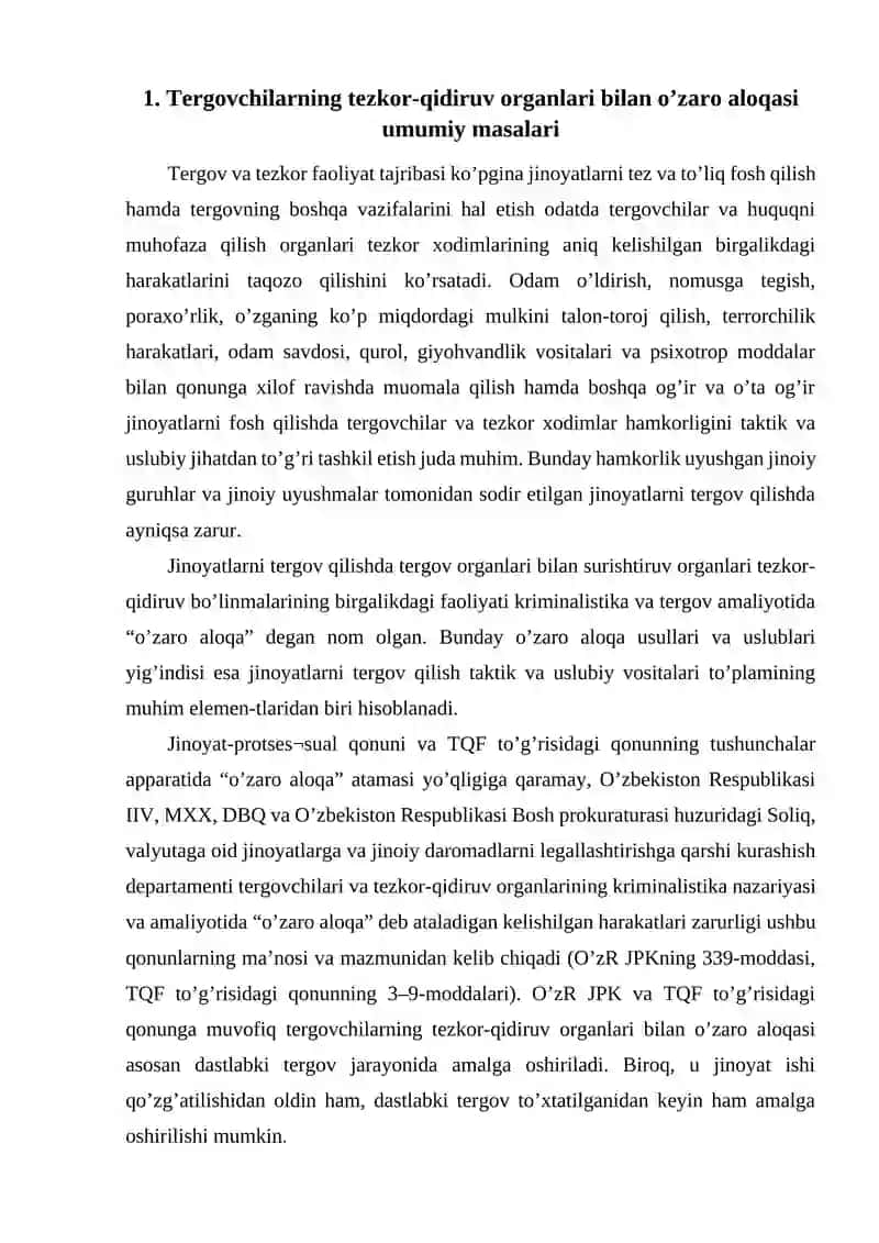 DASTLABKI TERGOV VA SURISHTIRUVNING UMUMIY SHARTLARI 2