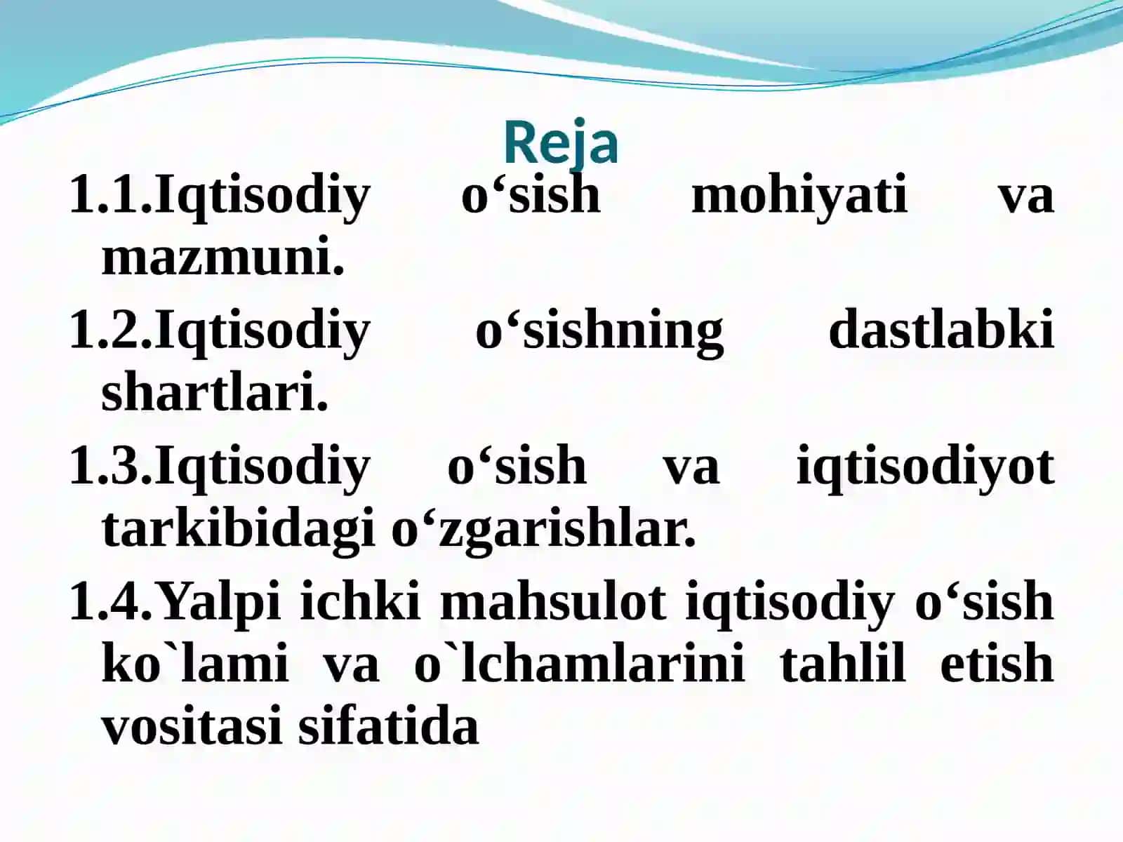 KIRISH. IQTISODIY O`SISH 2