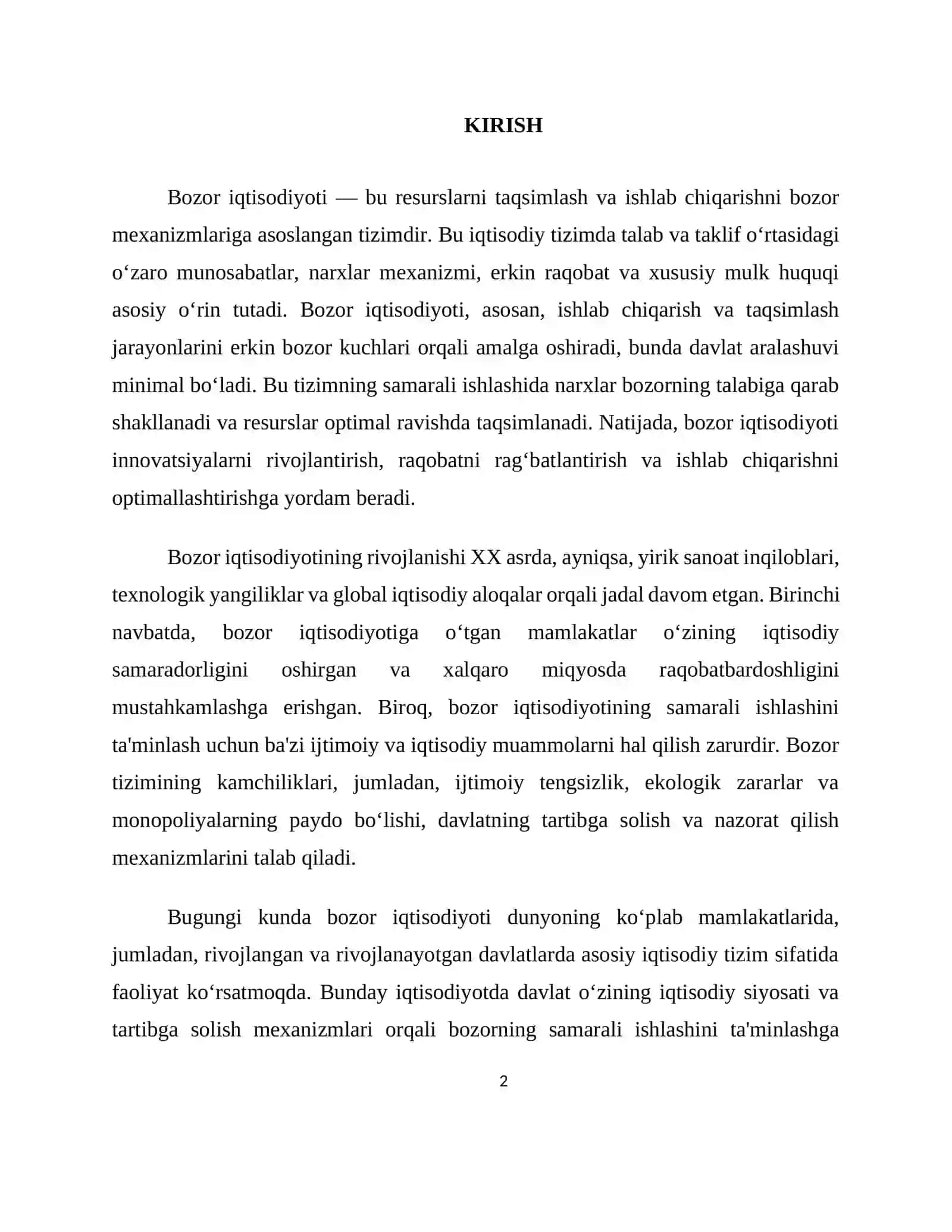 BOZOR IQTISODIYOTINING TUSHUNCHASI VA ASOSIY TAMOYILLARI 2