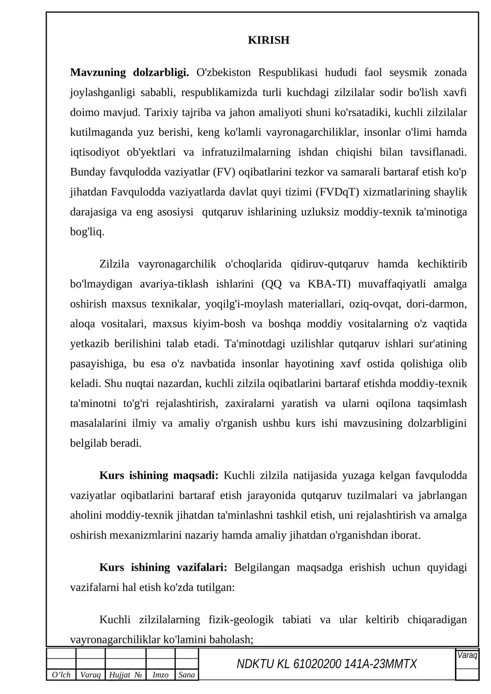 FAVQULODDA vaziyatlar fanidan kurs ishi3-4-5_kurslar uchun 2
