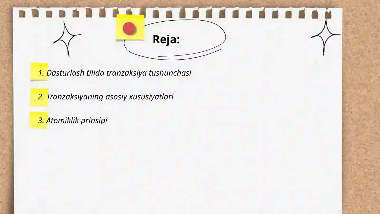 Dasturlash tilining tranzaksiya bosqichlari 2