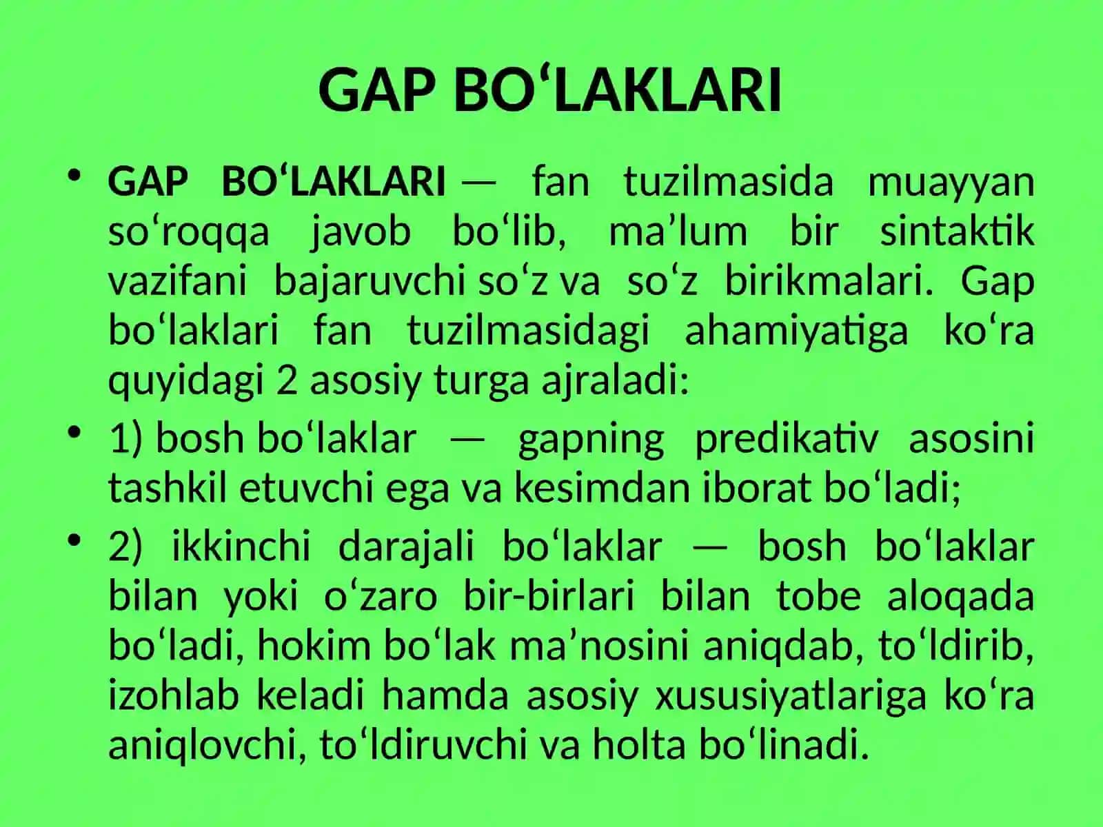 Gap bo`laklari 2