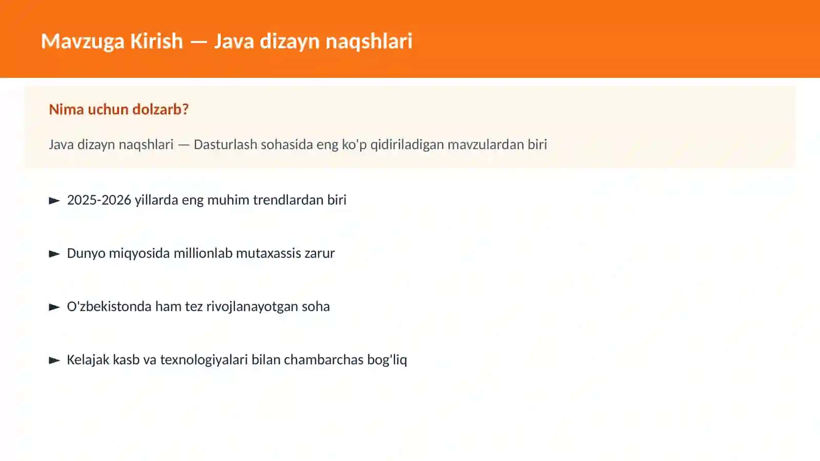 Java dizayn naqshlari 2