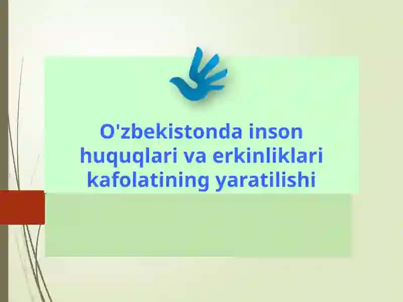 O'zbekistonda inson huquqlari va erkinliklari kafolatining yaratilishi 2