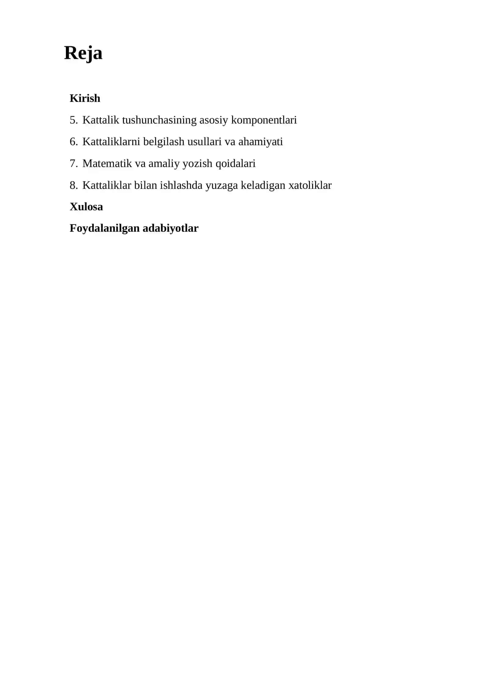 Kattaliklar va kattaliklarning ta'rifi. Ularning belgilash va yozish qoidalari 2
