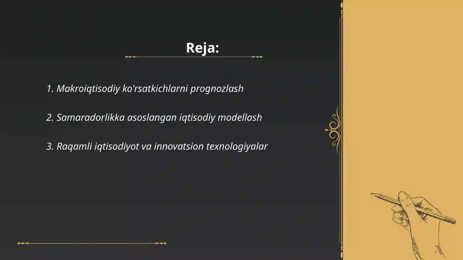 Uzbekiston iqtisodiyotini prognozlashtirish 2