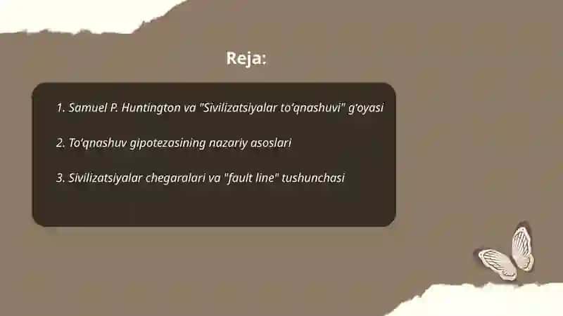 "Sivilizatsiyalar toʻqmashuvi" konsepsiyasi 2