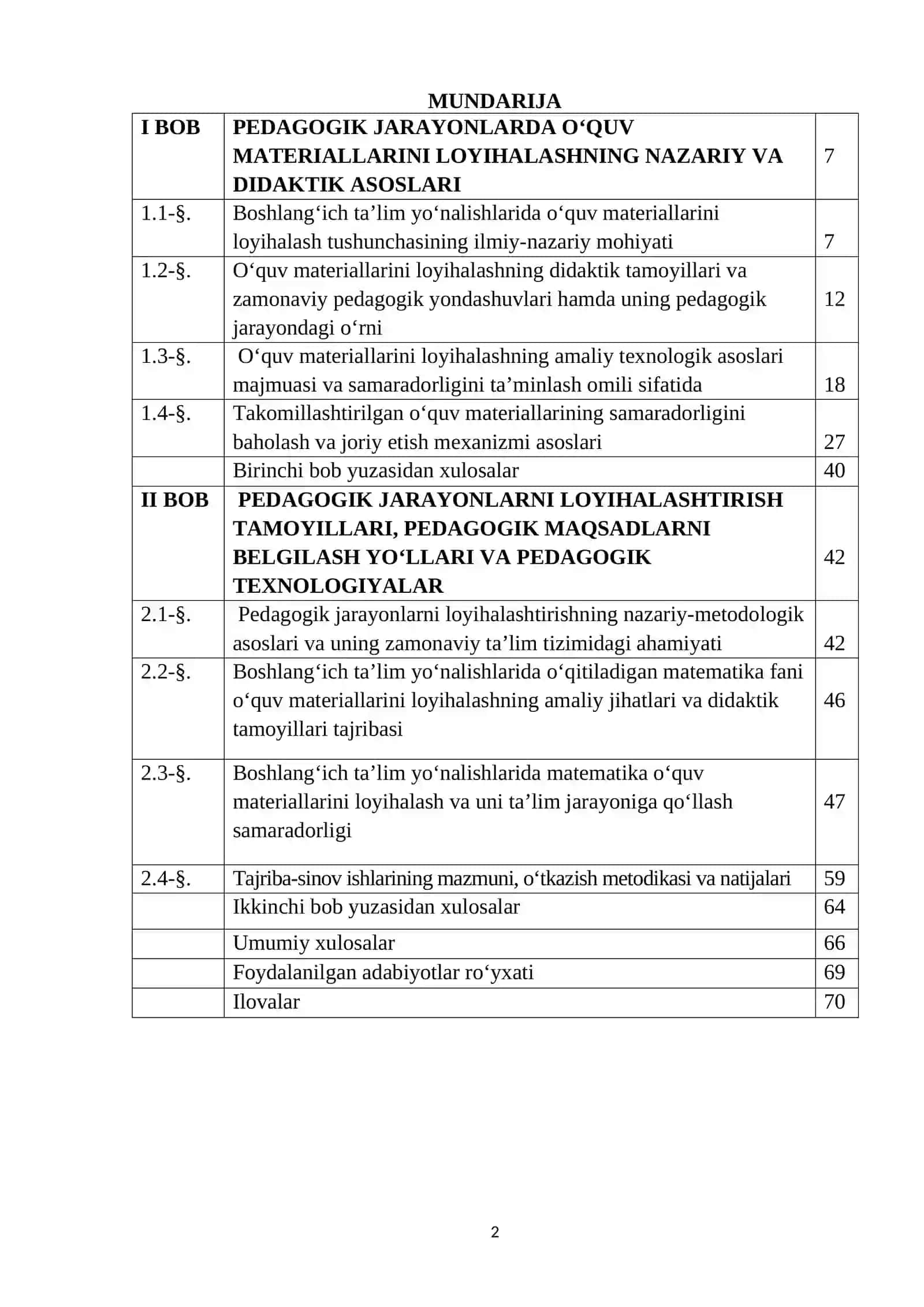 "O‘QUV MATERIALLARINI LOYIHALASHNING DIDAKTIK VA AMALIY ASOSLARINI TAKOMILLASHTIRISH" 2