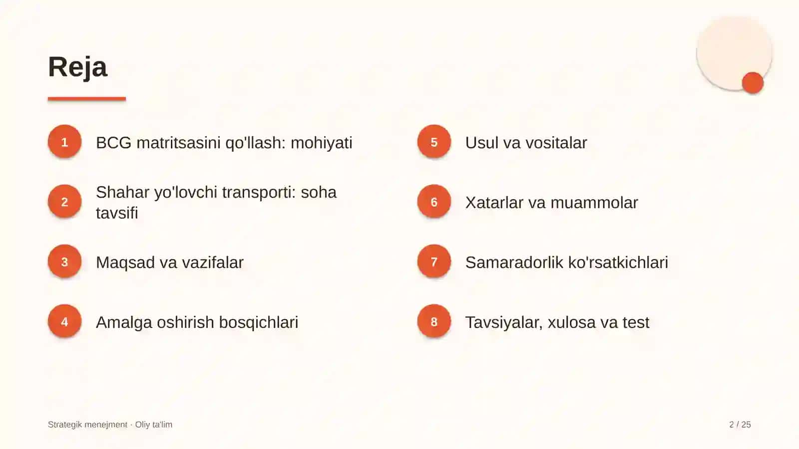 shahar yo'lovchi transportida bcg matritsasini qo'llash 5215 2