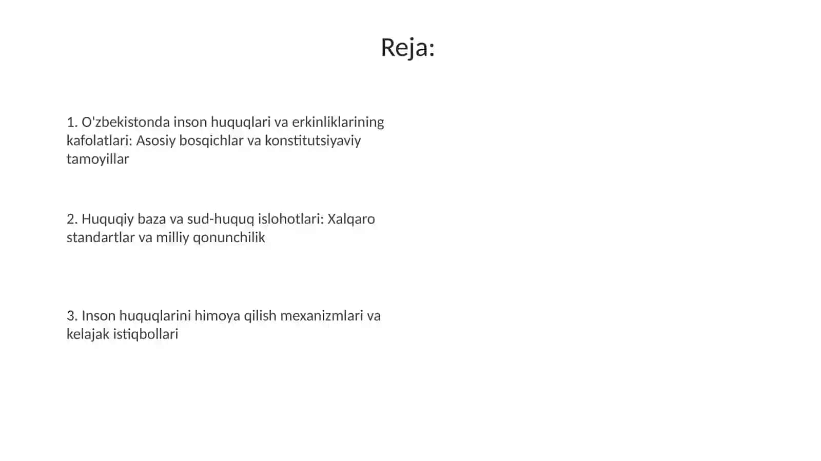 O‘zbekistondagi inson huquqlari va erkinliklarining kafolatlari 2