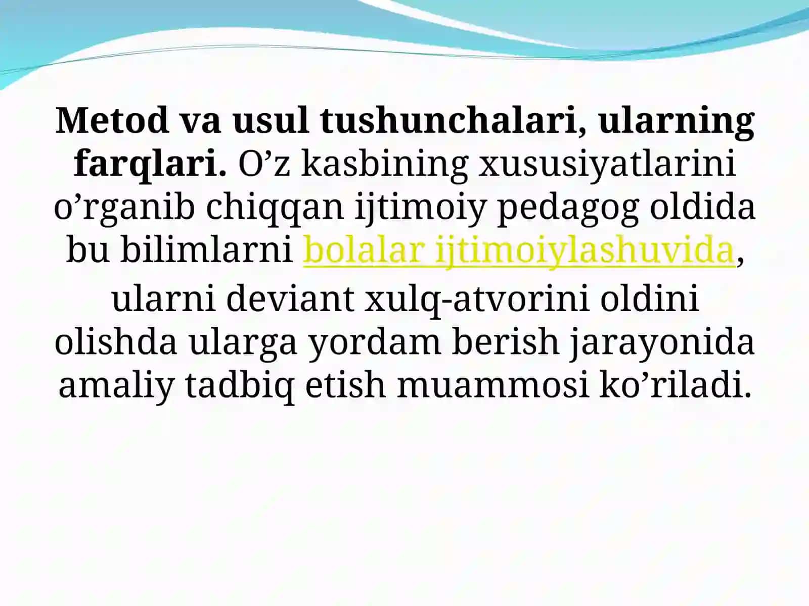 Ijtimoiy-pedagogik faoliyat metodlari mohiyati 2