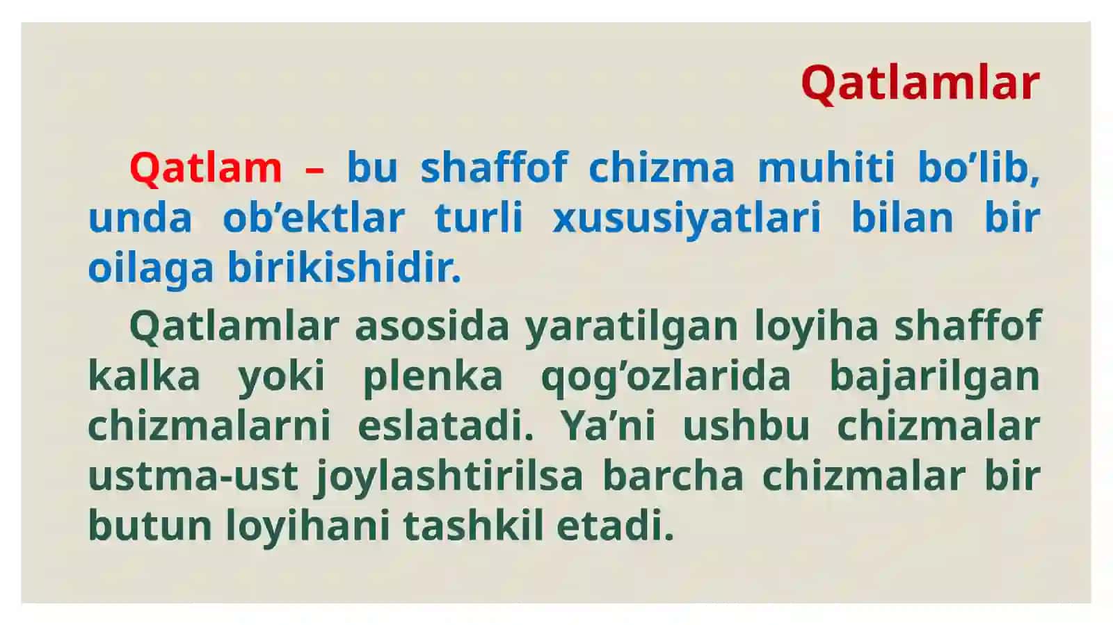 Qatlamlar.Qatlamyaratishvaunitahrirlash 2