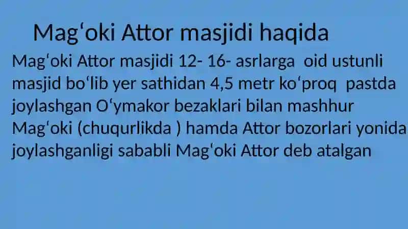 Magʻoki Attor masjidi 2