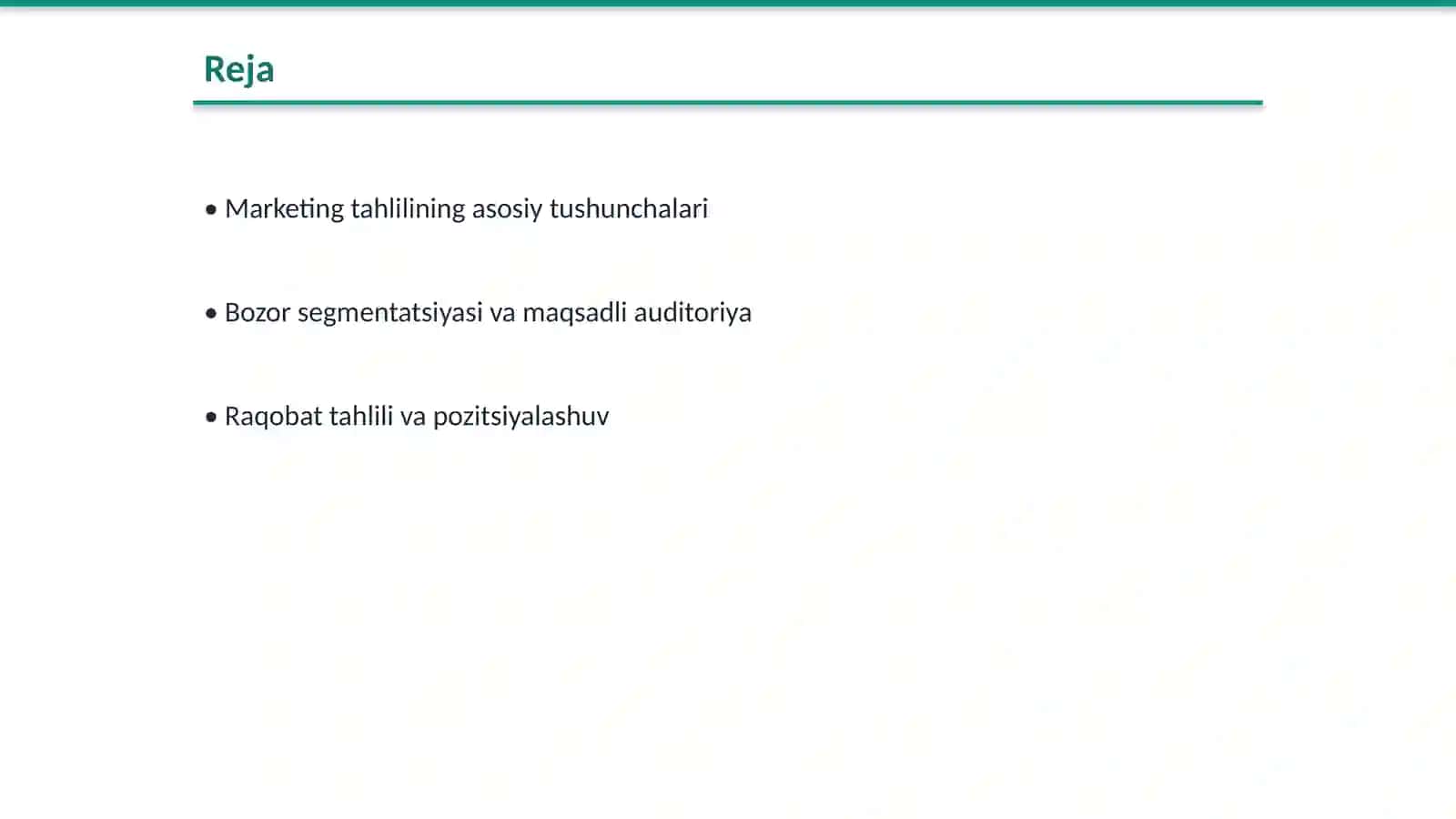 Marketing tahlili va amalga oshirish stragiyasi 2
