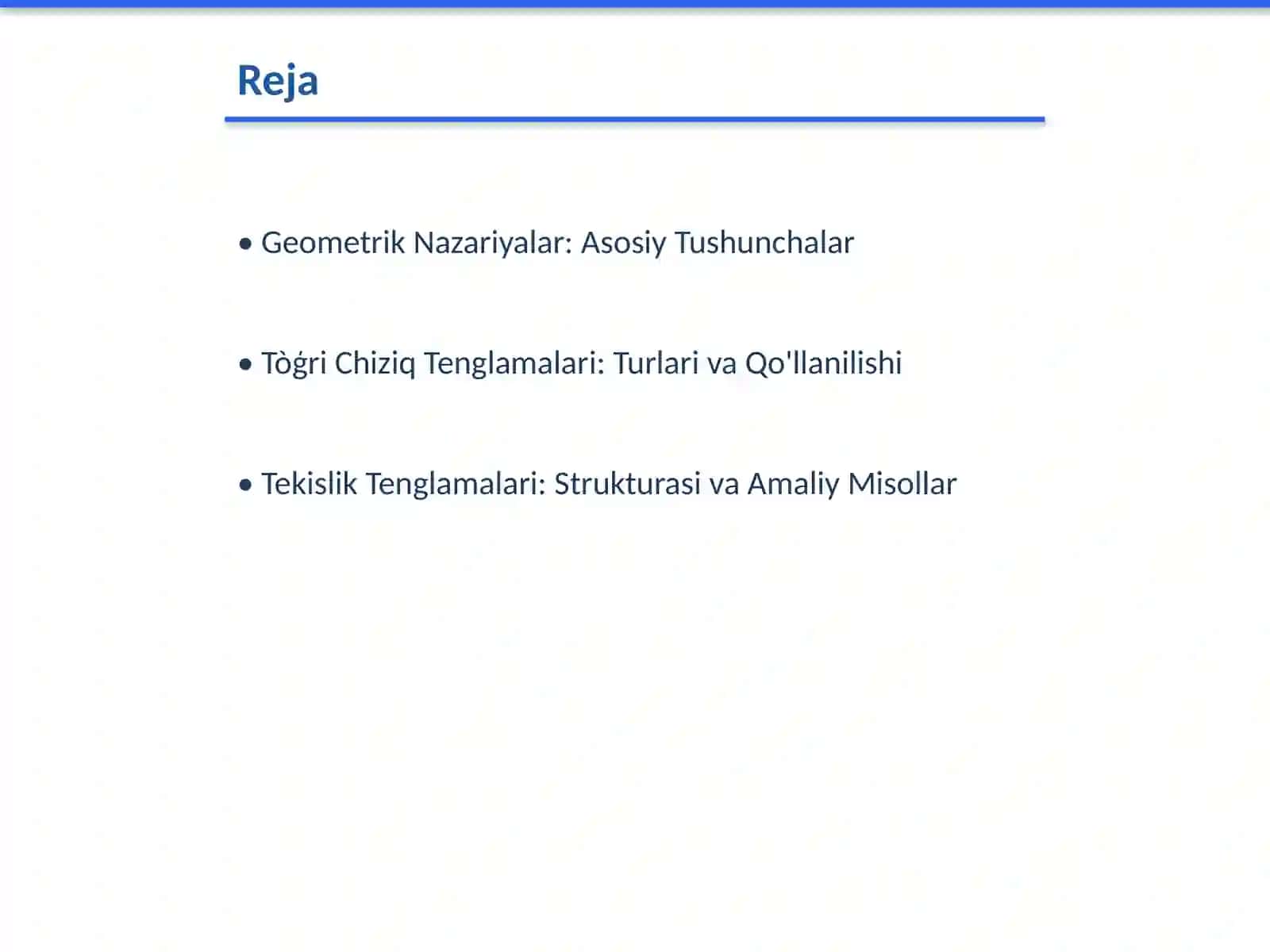 Tekislik va tòģri chiziq tenglamalari 2