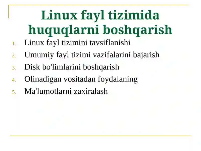 Linux fayl tizimi 2