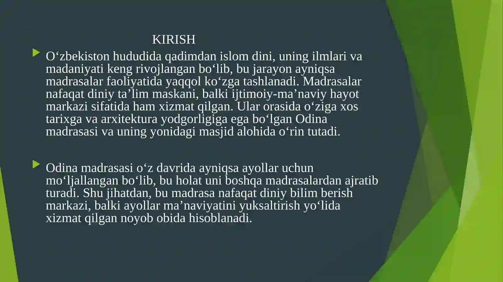 Odina madrasasi va masjidi 2