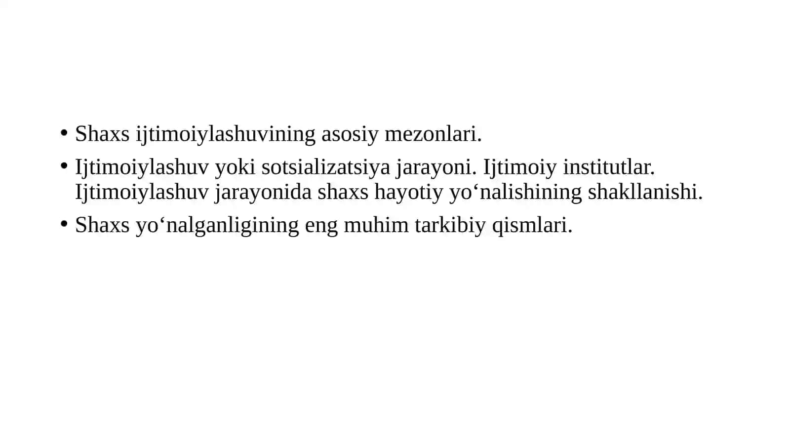 Shaxs ijtimoiylashuvi va yoʻnalganligi 2