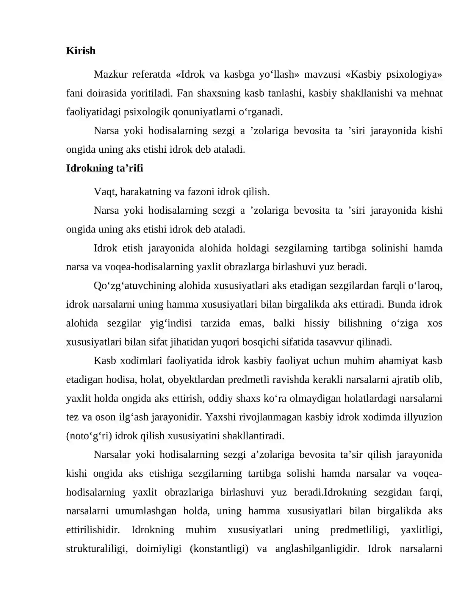 Idrok va kasbga yoʻllash 2