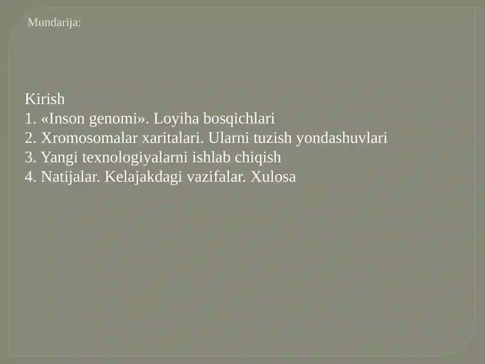 Biologiya - Inson genomi loyihasi 2