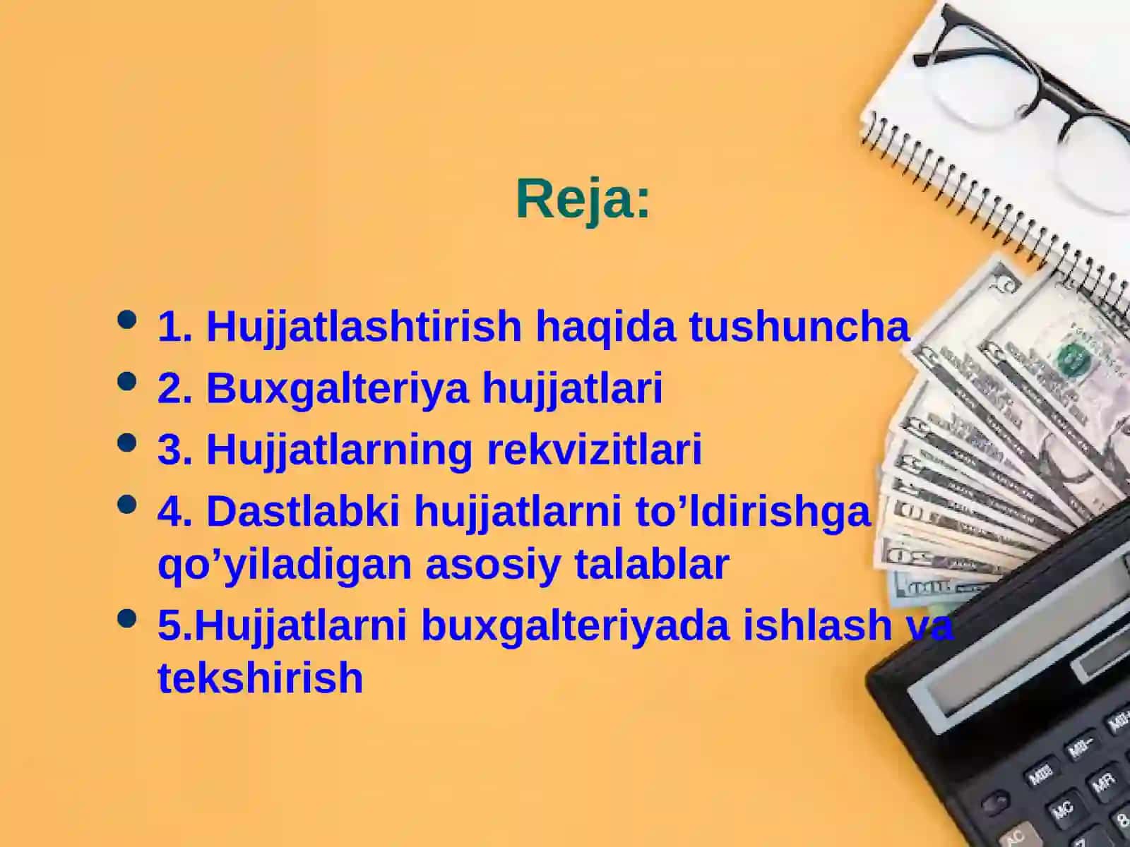 Hujjatlashtirish va inventarizatsiya 2