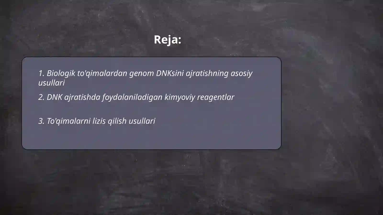 Biologik to'qimalardan Genom DNKsini ajratish 2