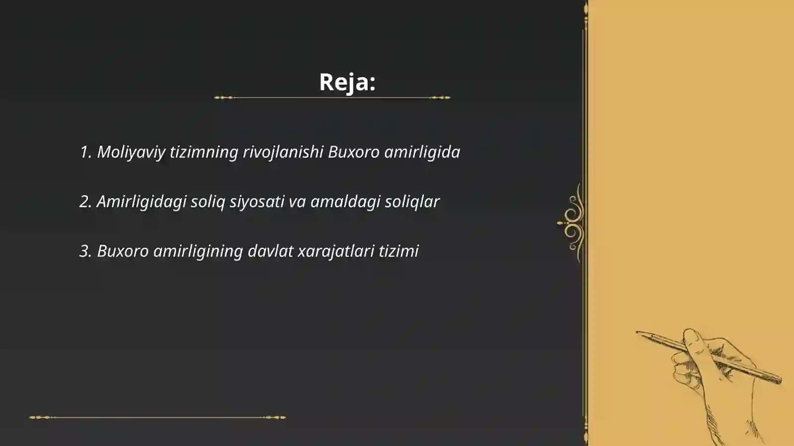Moliyaviy tizimning rivojlanishi Buxoro amirligida 2