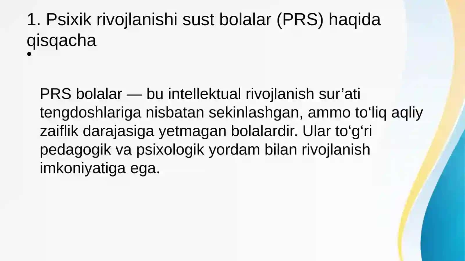 Psixik rivojlanishi sust bolalarning tafakkur va nutq xususiyatlari 2