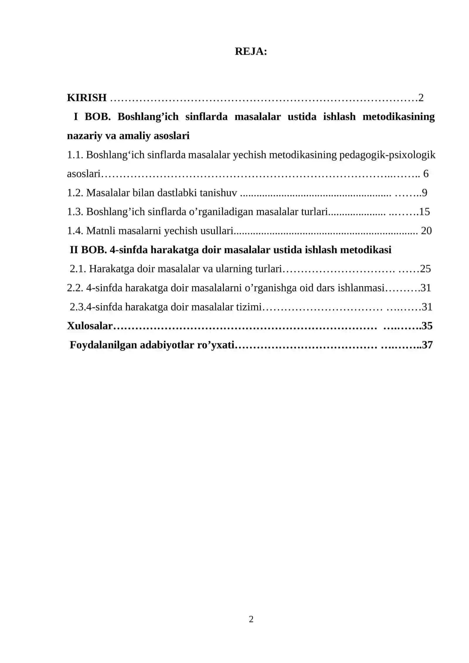 4-sinf o’quvchilarini harakatga doir masalalar yechishga o’rgatish metodikasi 2