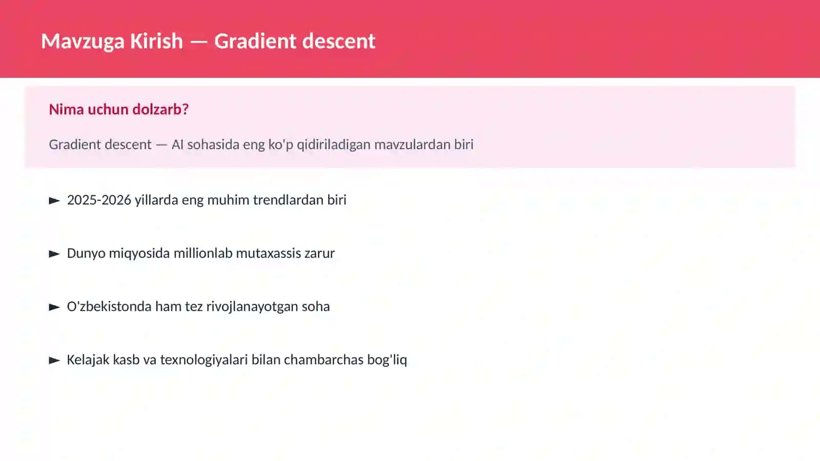 AI | DEEP LEARNING VA NEYRON TARMOQLAR 2