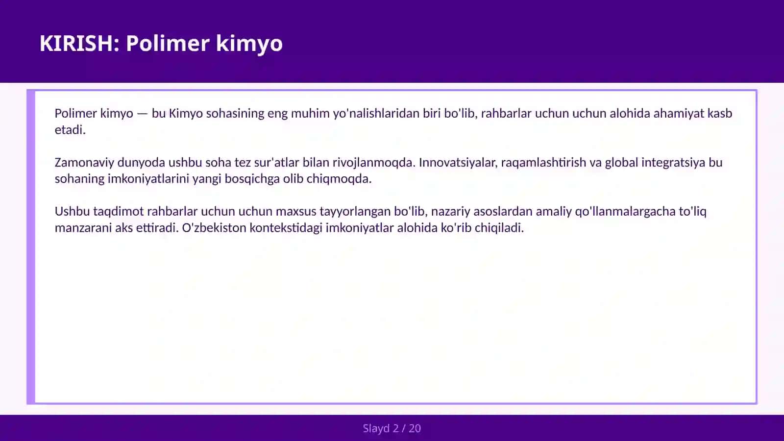Polimer kimyo 2