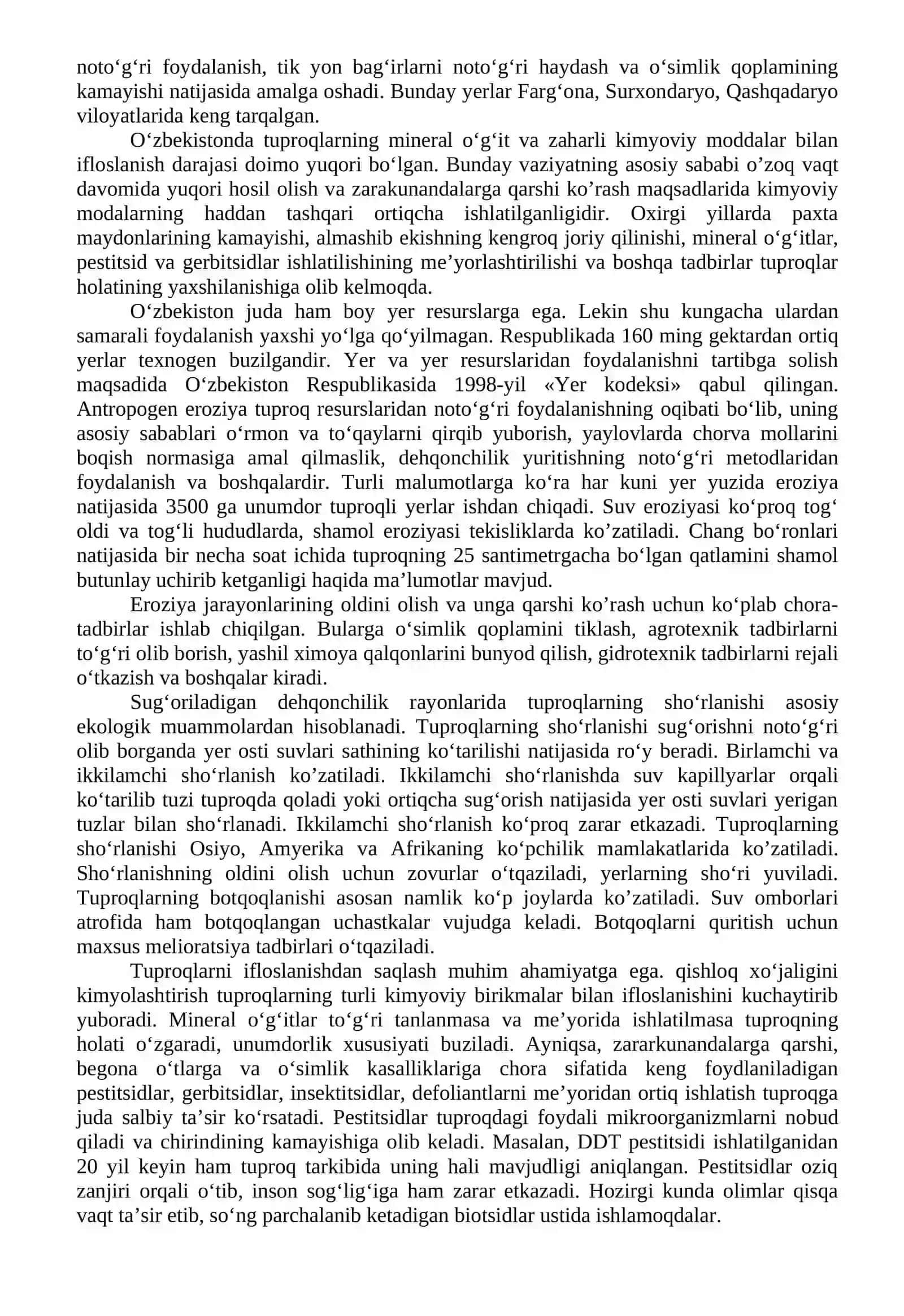 QISHLOQ XO’JALIGI EKOLOGIYASI 2