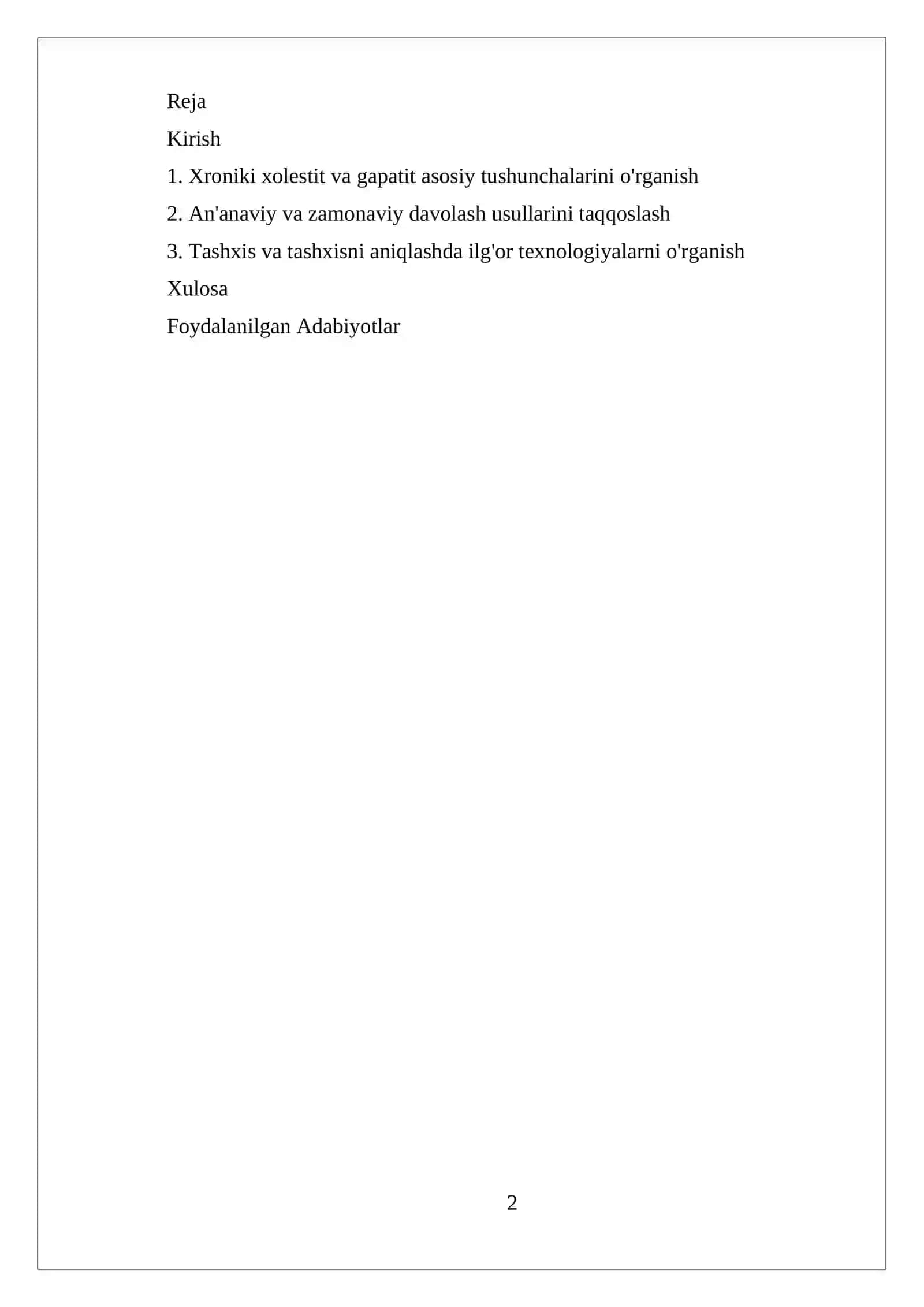 SURUNKALI XOLESTIT.SURUNKALI GAPATIT mavzusida tayyor mustaqil ishi 2