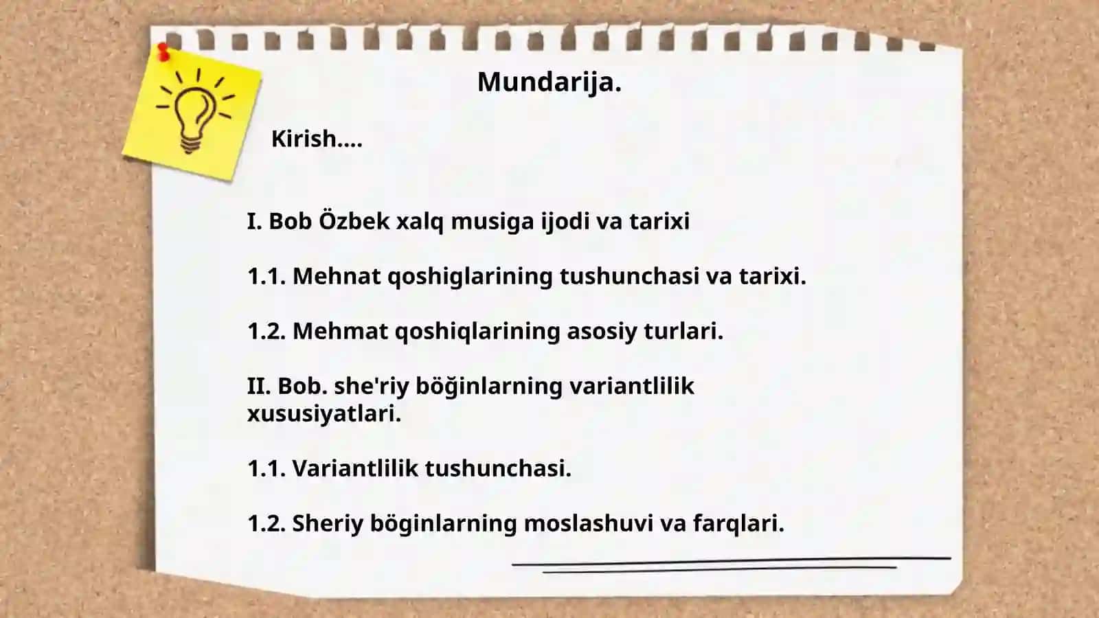O'zbek xalq musiqa ijodi mehnat qo'shiqlarining ohang va she'riy bo'ginlar tuzilmasi variantliligi invariantliligi 2