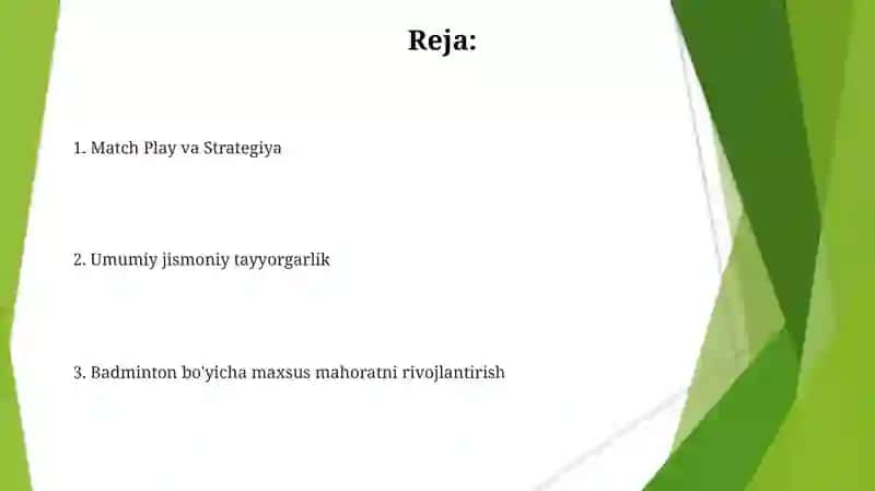 Badminton sport turi bilan shugʻullantirishda umumiy rivojlantiruvchi hamda maxsus mashqlar 2