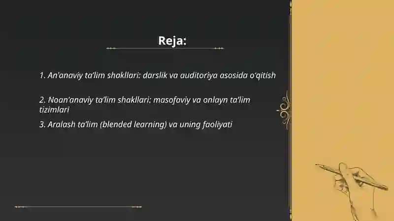 An'anaviy ta'lim shakllari 2