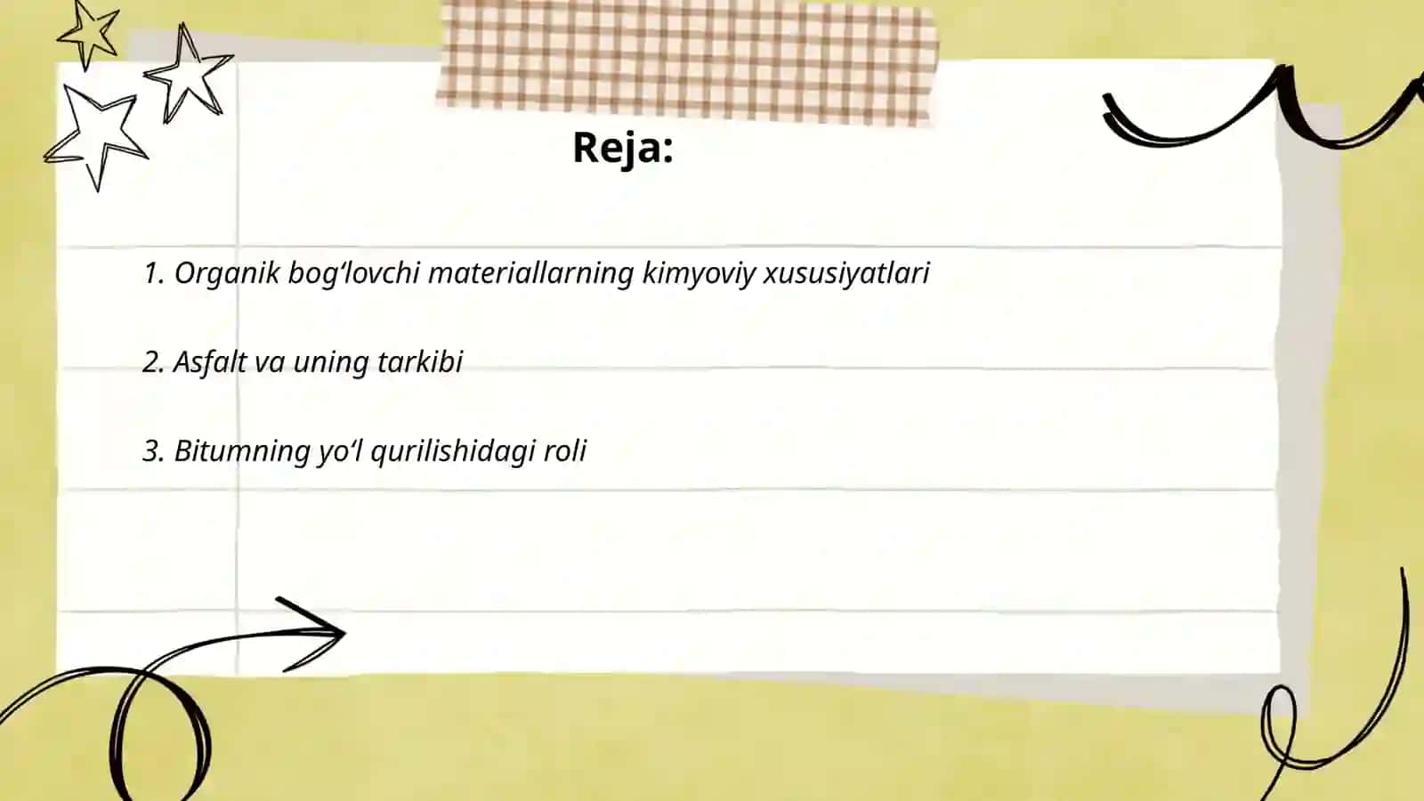 Organik bogʻlovchi materiallar va ulardan yoʻl qurilishida foydalanish 2